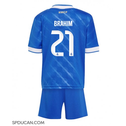 Dječji Nogometni Dres Real Madrid Brahim Diaz #21 Rezervni 2025-26 Kratak Rukav (+ Kratke hlače)